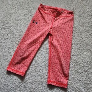Under Armour Kids Coral Geometric Print Capris Athletic Leggings Size Medium